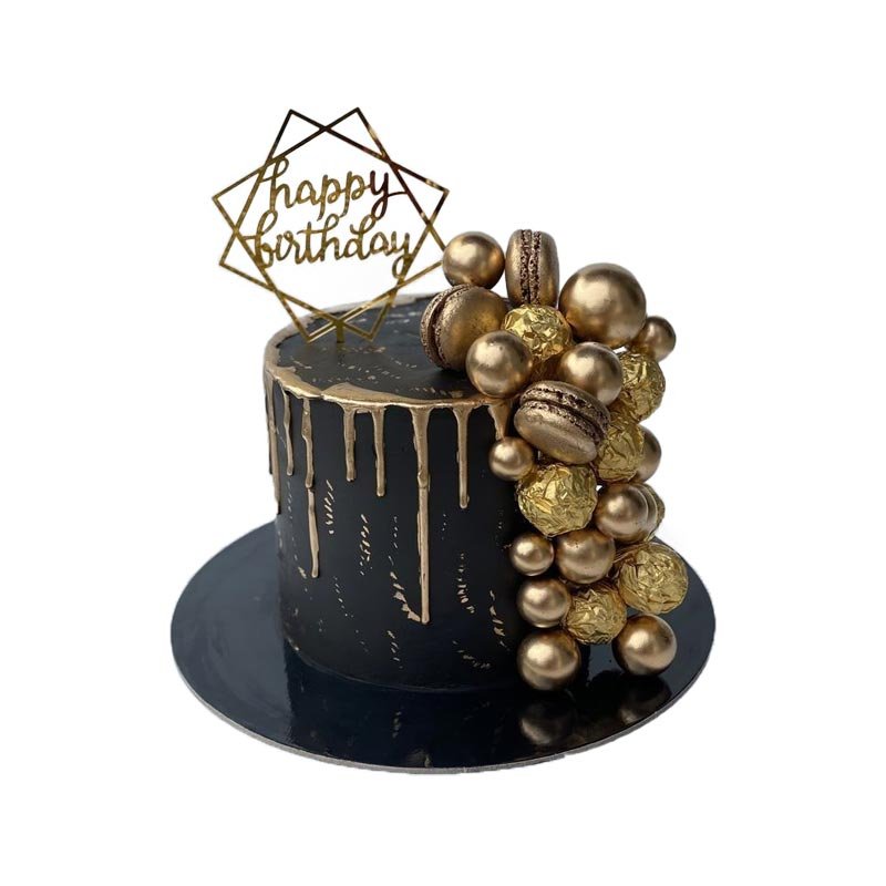 Black And Gold Birthday Cake Black And Gold Birthday Cake