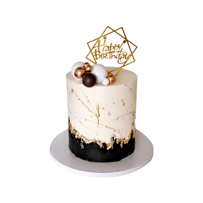 White Gold Black Theme Cake White Gold Black Theme Cake