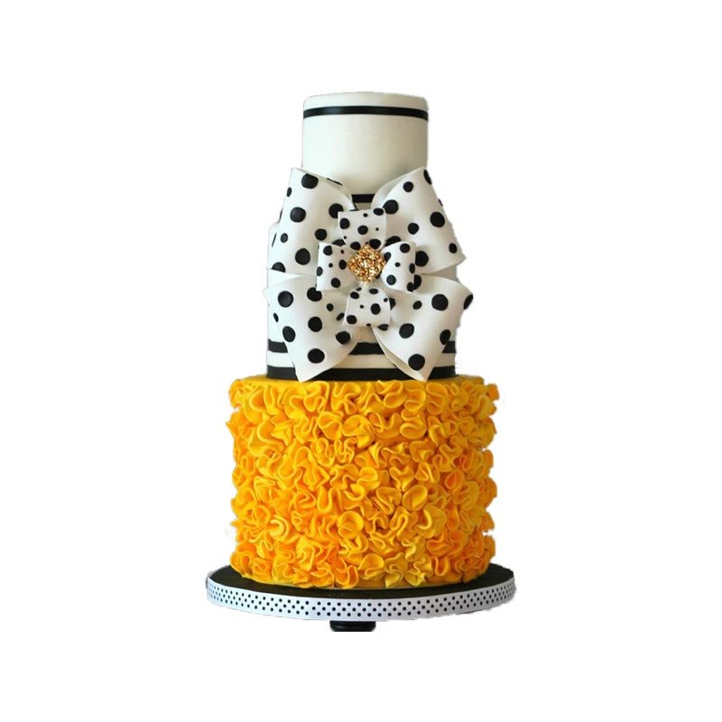 3 Tier White Cake With Yellow 3 Tier White Cake With Yellow