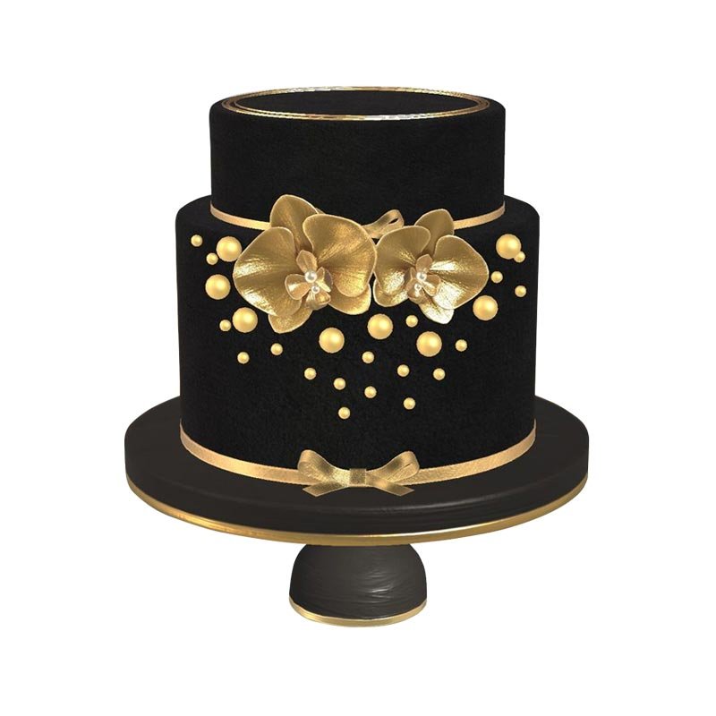 Gold Black Elegant Cake Gold Black Elegant Cake