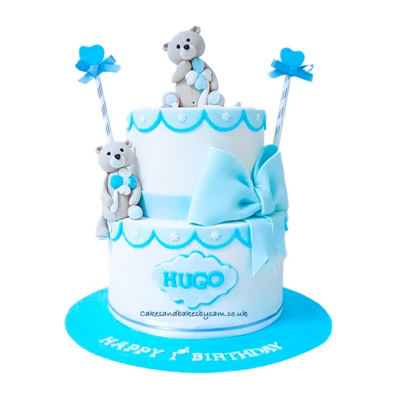 Teddy Bear 2 Tier Cake-2 Teddy Bear 2 Tier Cake-2